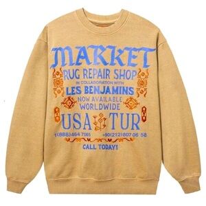 Market Les Benjamin’s Rug Dealer Crew-neck Sweatshirt Size XL NEW